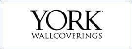 A black and white image of the york wallcovering logo.