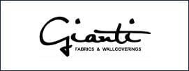 A black and white logo of giant fabrics